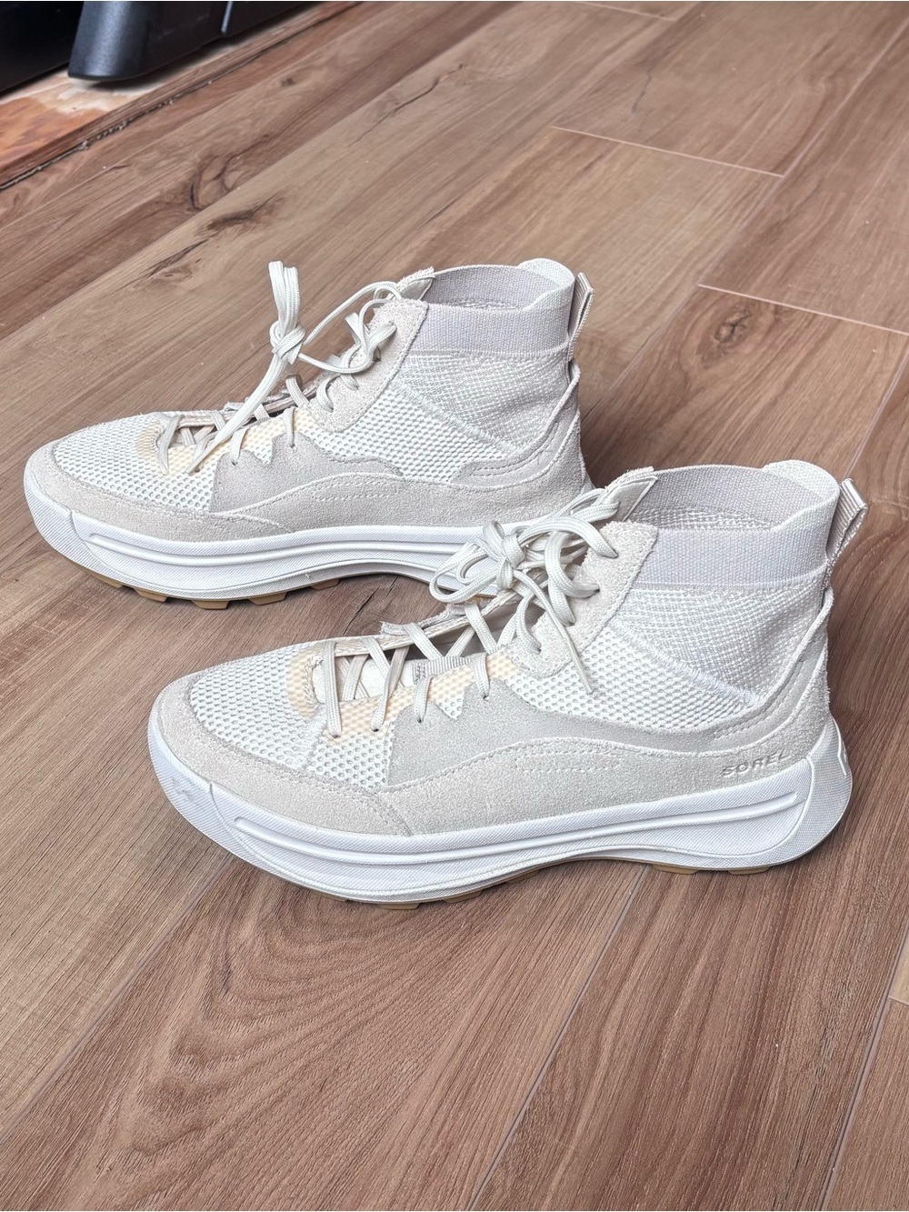 Sorel ONA 503 Knit Mid Sneaker | 7.5 Cream - Picture 4 of 7